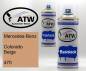 Preview: Mercedes-Benz, Colorado Beige, 470: 400ml Sprühdose + 400ml Klarlack - Set, von ATW Autoteile West.